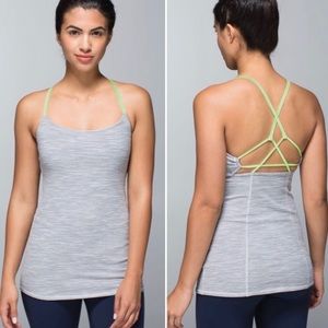 Lululemon Dancing Warrior Tank Wee Are From Space Silver Spoon Clear Mint Sz 10